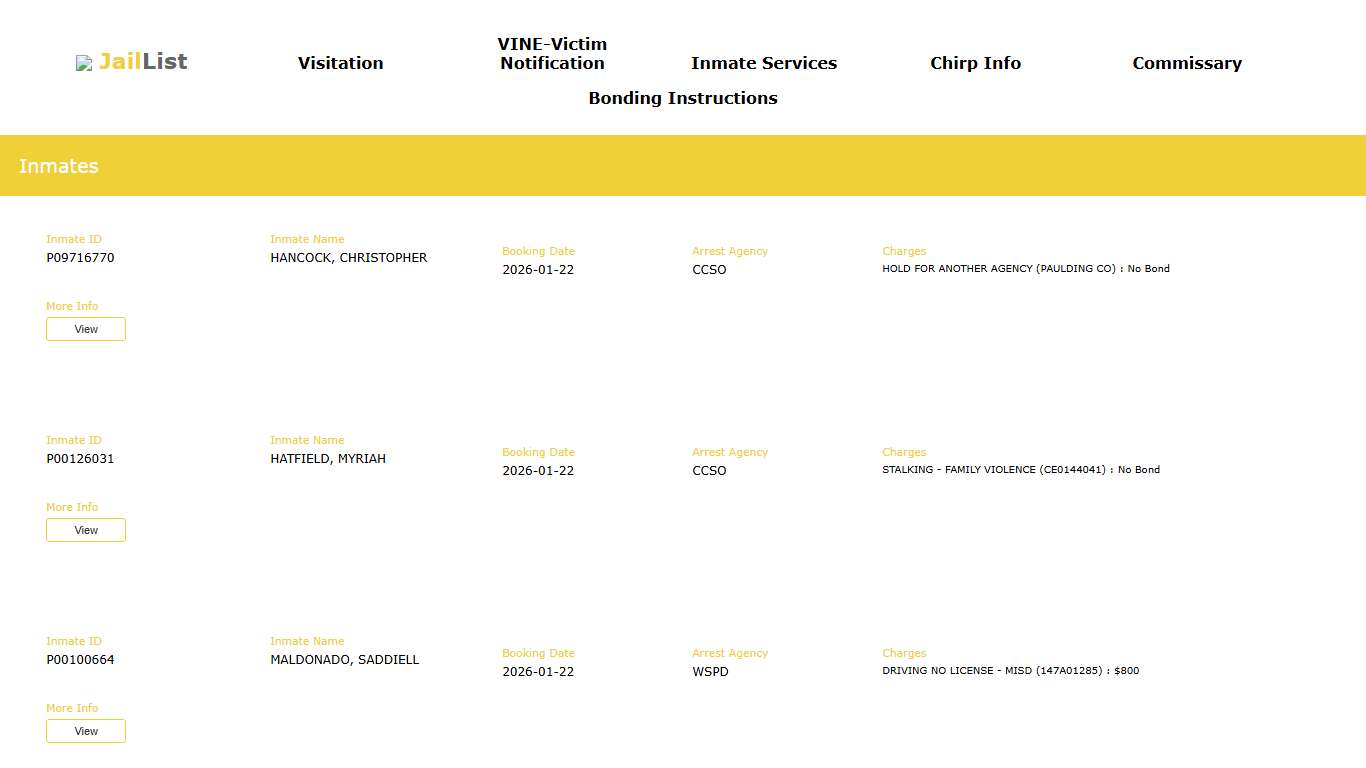 Cherokee County Inmate Search