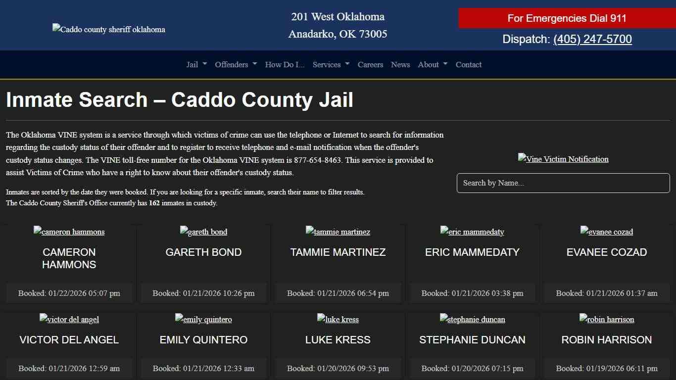 Inmate Search Caddo County Sheriff's Office